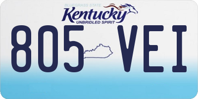 KY license plate 805VEI
