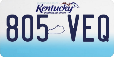KY license plate 805VEQ