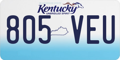 KY license plate 805VEU