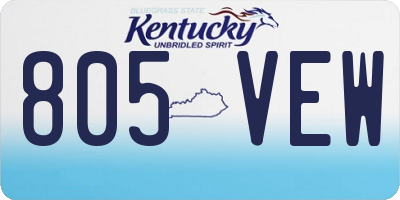 KY license plate 805VEW