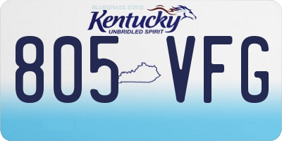 KY license plate 805VFG