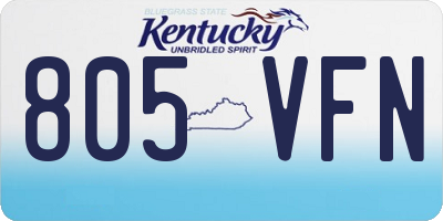 KY license plate 805VFN