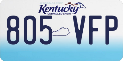 KY license plate 805VFP