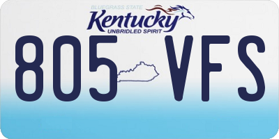 KY license plate 805VFS