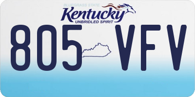 KY license plate 805VFV