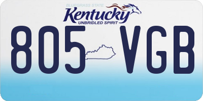 KY license plate 805VGB
