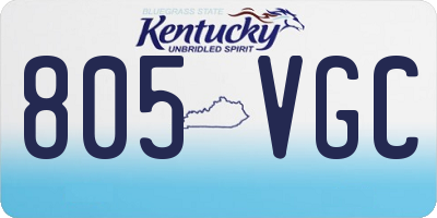 KY license plate 805VGC