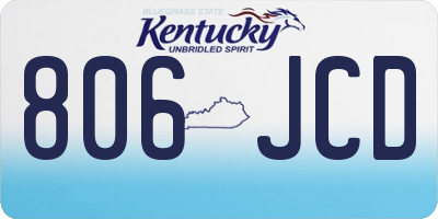 KY license plate 806JCD