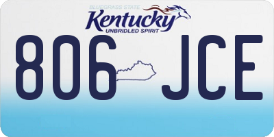 KY license plate 806JCE