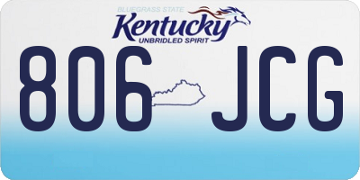 KY license plate 806JCG