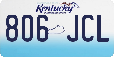 KY license plate 806JCL