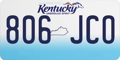 KY license plate 806JCO