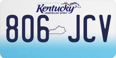 KY license plate 806JCV