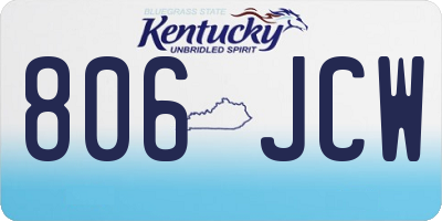 KY license plate 806JCW