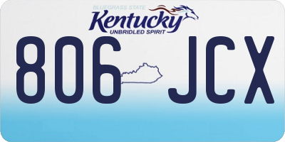 KY license plate 806JCX