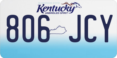 KY license plate 806JCY