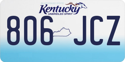 KY license plate 806JCZ