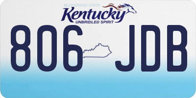 KY license plate 806JDB
