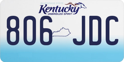 KY license plate 806JDC