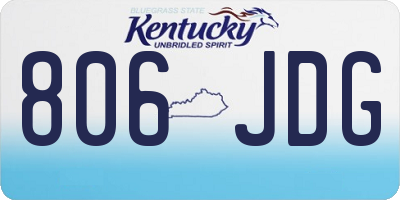 KY license plate 806JDG