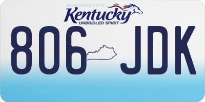 KY license plate 806JDK
