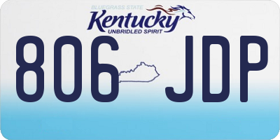 KY license plate 806JDP