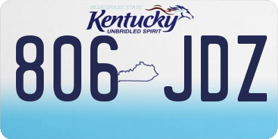 KY license plate 806JDZ
