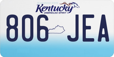 KY license plate 806JEA
