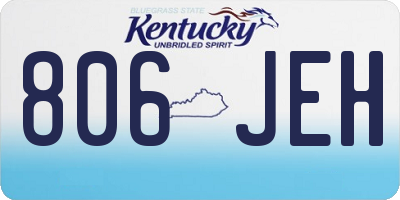 KY license plate 806JEH