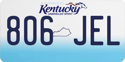 KY license plate 806JEL