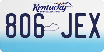 KY license plate 806JEX