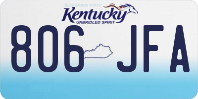 KY license plate 806JFA