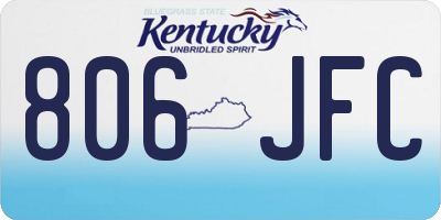 KY license plate 806JFC