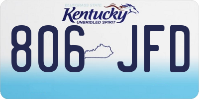 KY license plate 806JFD