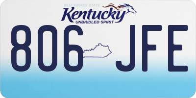 KY license plate 806JFE