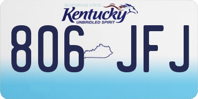 KY license plate 806JFJ