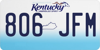 KY license plate 806JFM