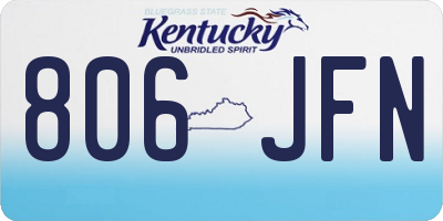 KY license plate 806JFN