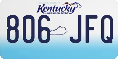 KY license plate 806JFQ