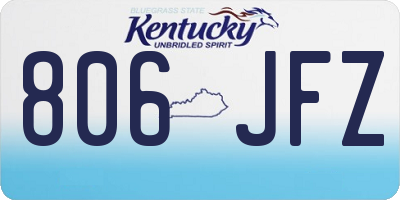 KY license plate 806JFZ