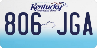 KY license plate 806JGA
