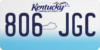 KY license plate 806JGC