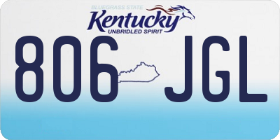 KY license plate 806JGL