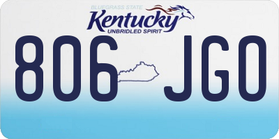 KY license plate 806JGO