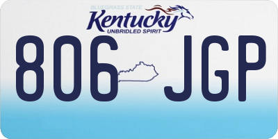 KY license plate 806JGP