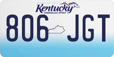 KY license plate 806JGT