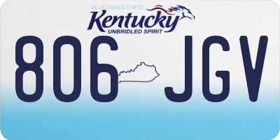 KY license plate 806JGV