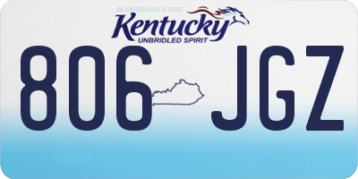 KY license plate 806JGZ
