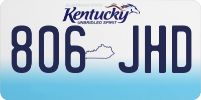 KY license plate 806JHD