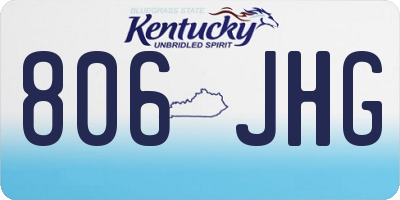 KY license plate 806JHG